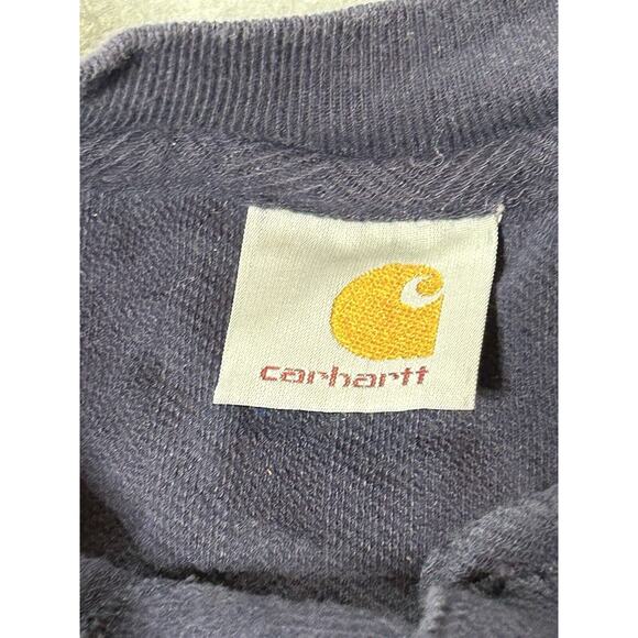 Carhartt Henley Shirt Mens Large Navy Blue Short Sleeve Textured Design Buttons - Picture 5 of 9